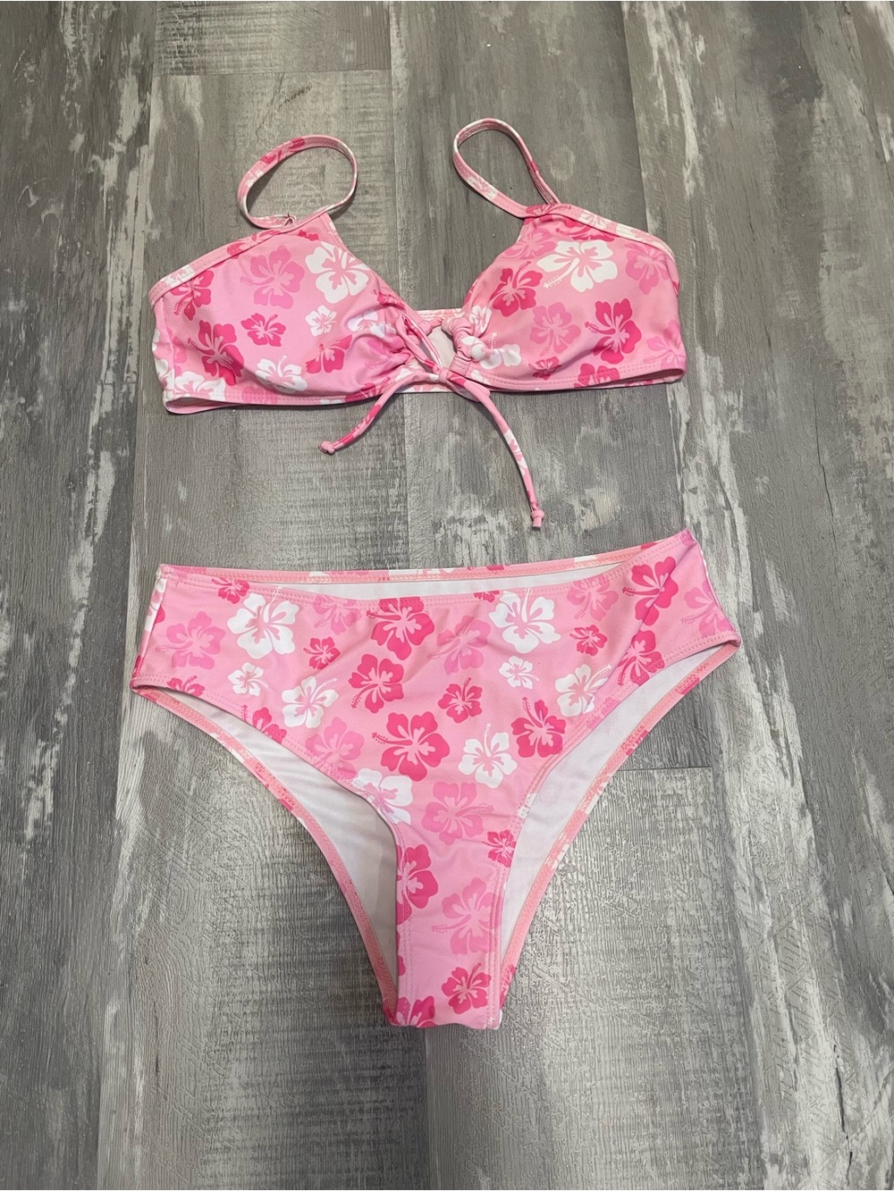 Pink Floral Two-Piece Bikini Set